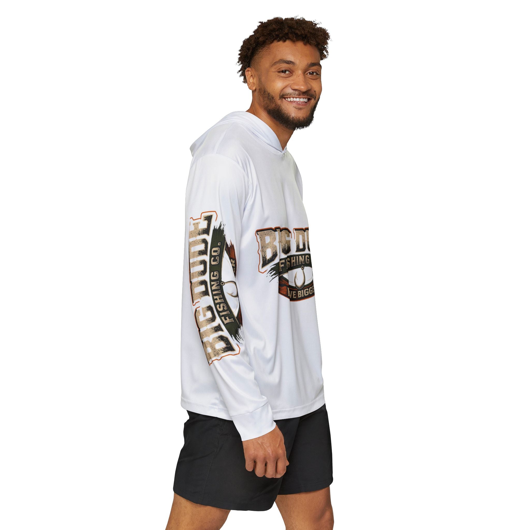 Big Dude Fishing Co. Men's Fishing Hoodie — 'Live Bigger' Performance Warmup