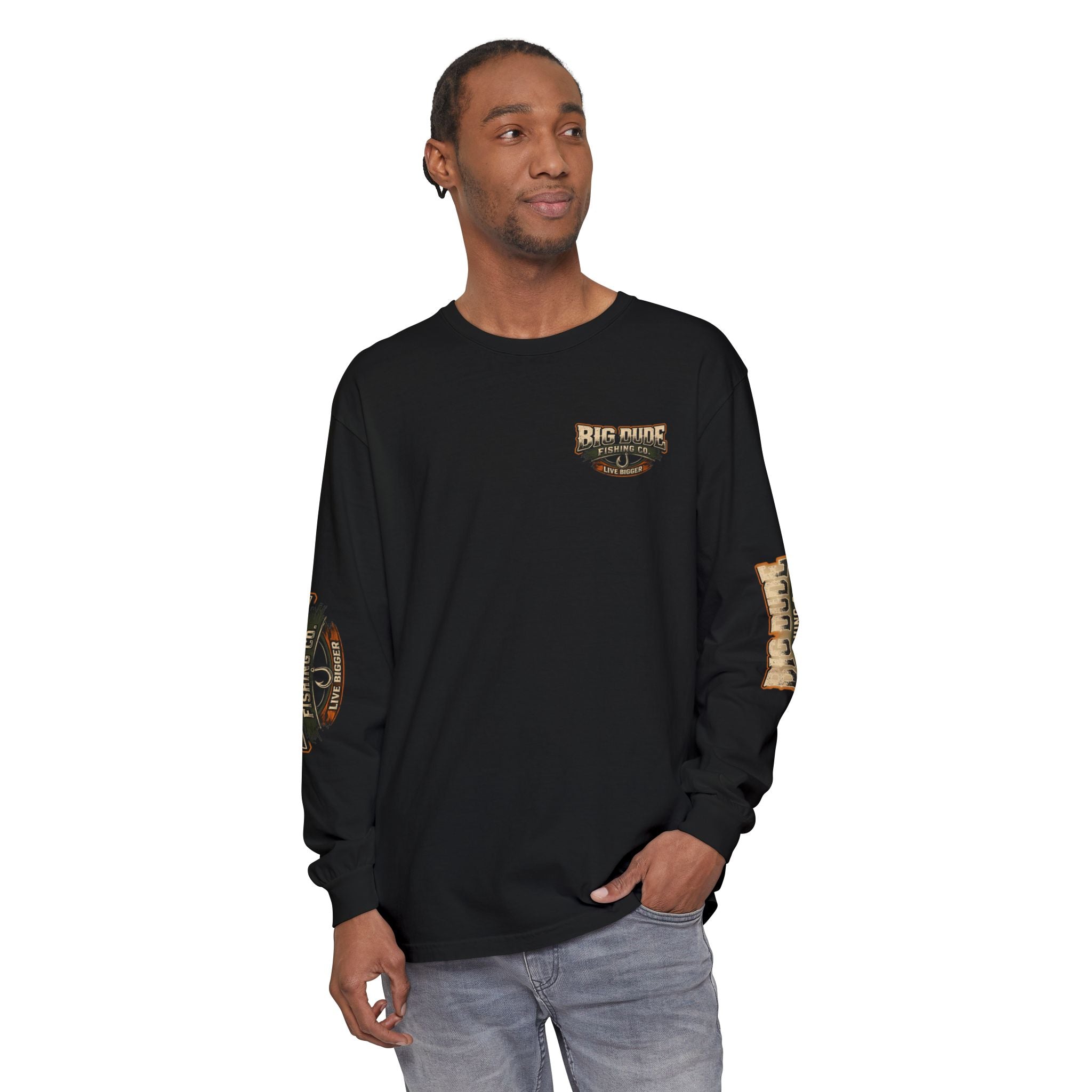 Big Dude Fishing Co. Long Sleeve Tee — Retro Bass Fishing Shirt