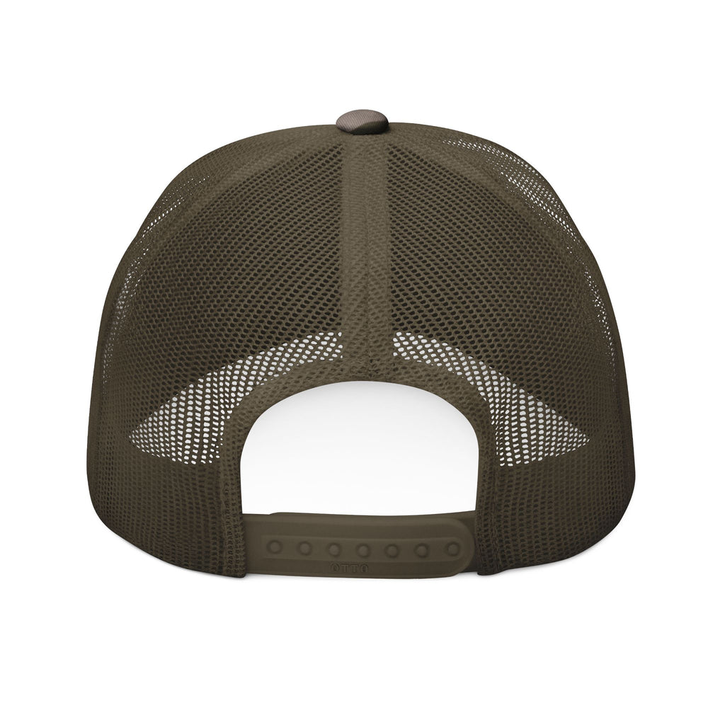 Camo Trucker Hat — 'Big Dude Fishing Co.' Embroidered Mesh Cap