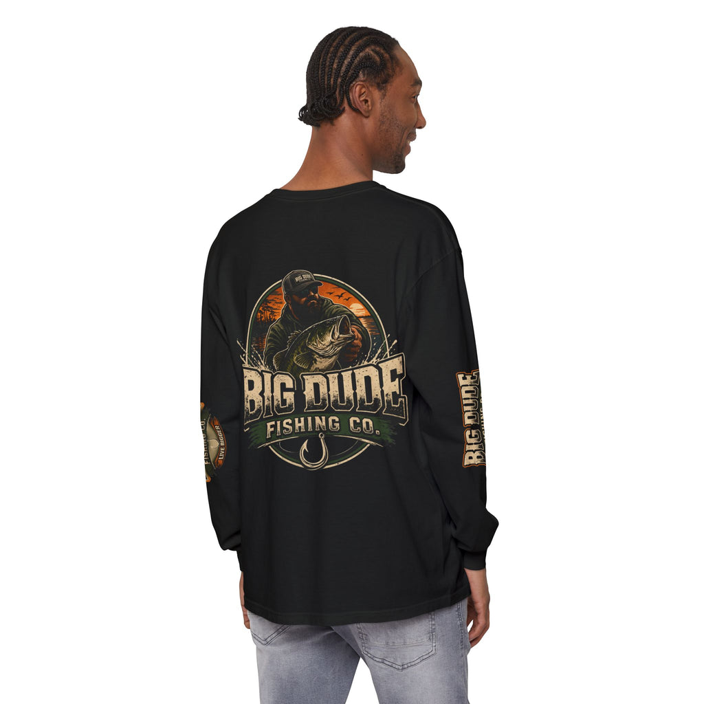 Big Dude Fishing Co. Long Sleeve Tee — Retro Bass Fishing Shirt