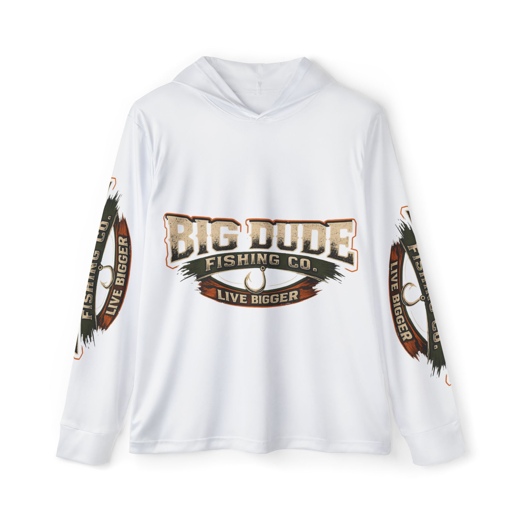 Big Dude Fishing Co. Men's Fishing Hoodie — 'Live Bigger' Performance Warmup
