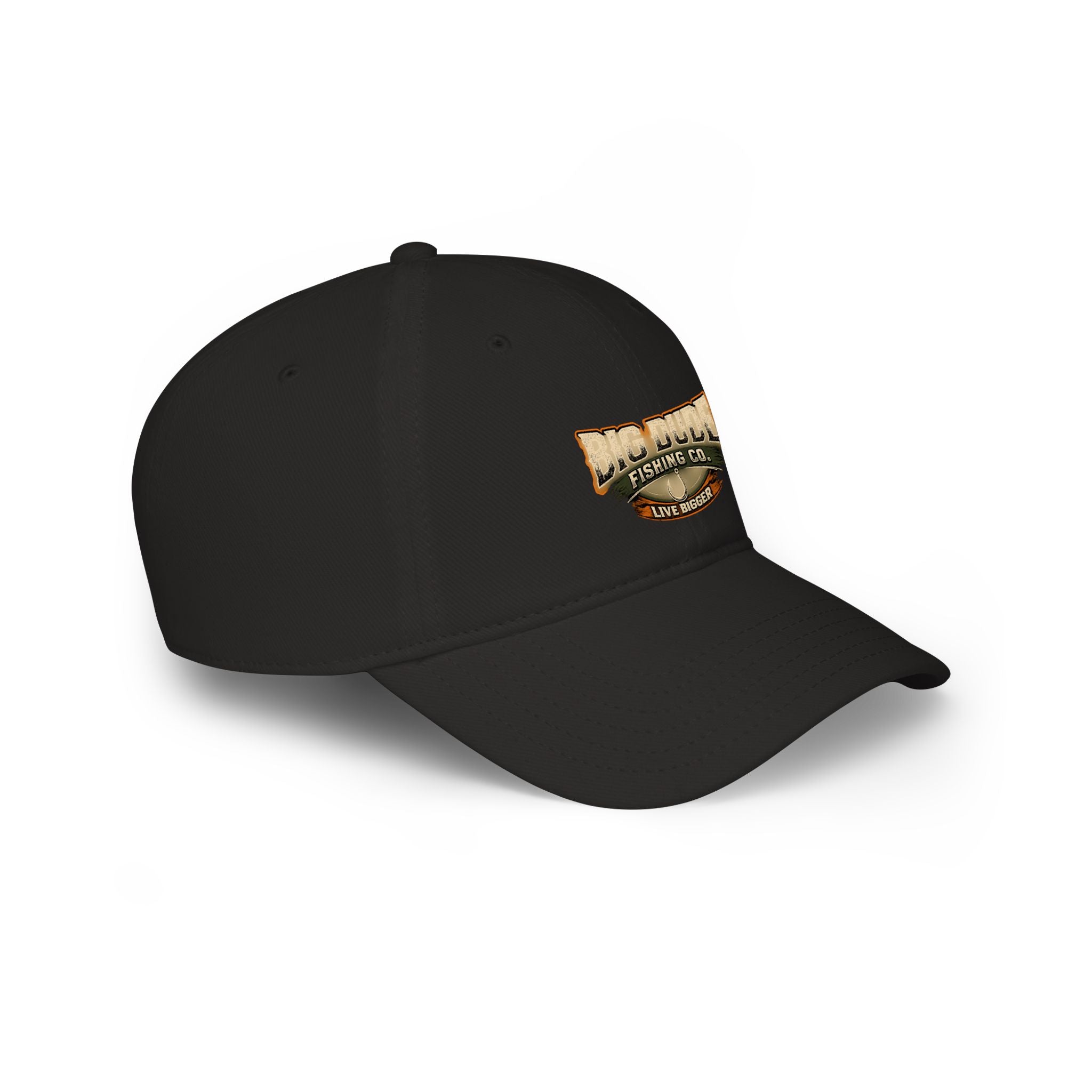 Big Dude Fishing Co. Low Profile Baseball Cap – 'Live Bigger' Embroidered Hat