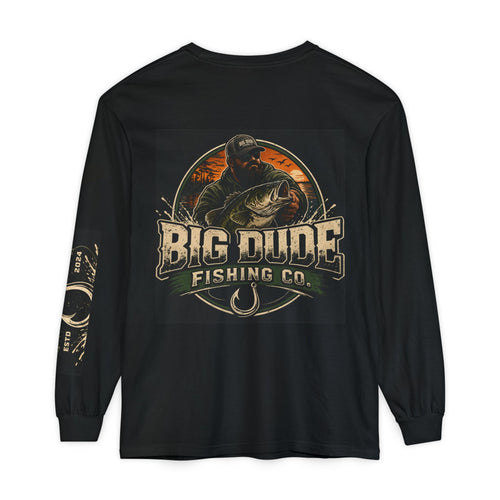 Big Dude Fishing Co. Long Sleeve Tee — Retro Bass Fishing Shirt
