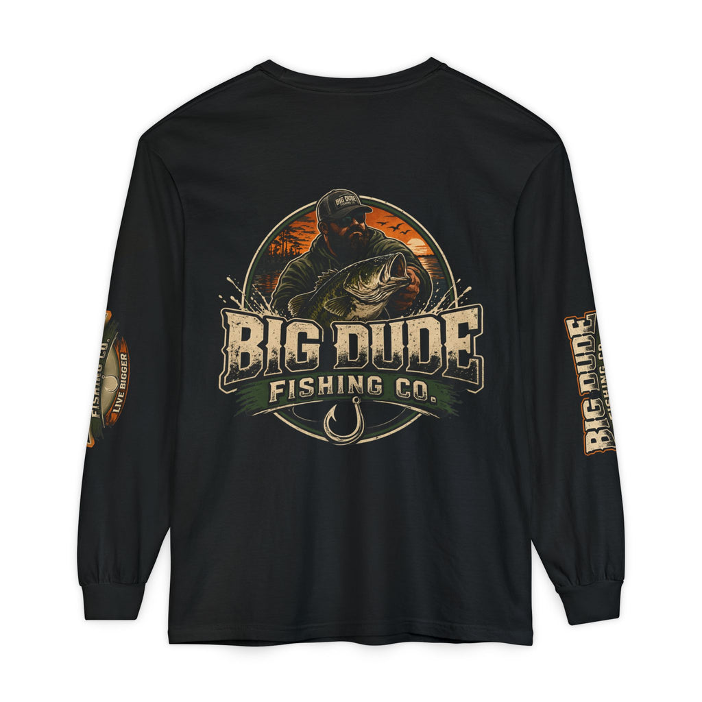 Big Dude Fishing Co. Long Sleeve Tee — Retro Bass Fishing Shirt