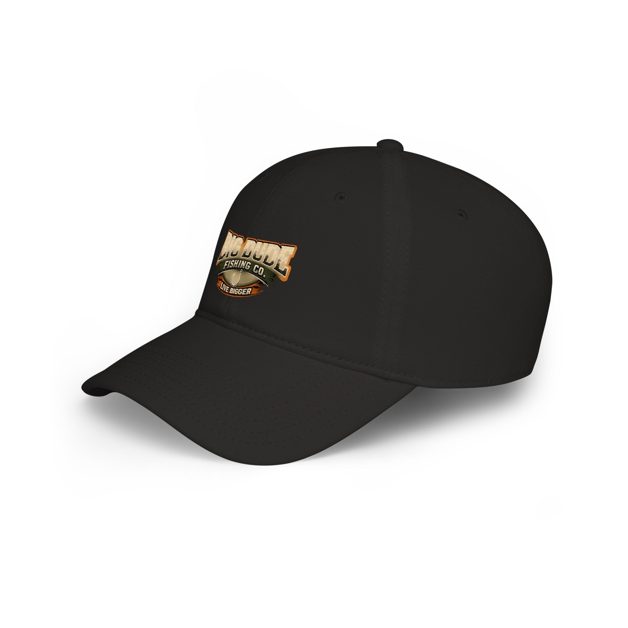 Big Dude Fishing Co. Low Profile Baseball Cap – 'Live Bigger' Embroidered Hat
